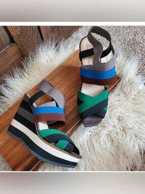 Prada Multicolor Wedges Size 40 EUC $875 Retail